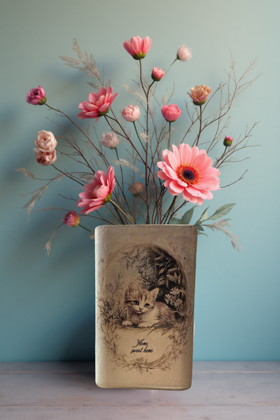 Textured Vase for Cat Lovers