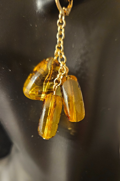 amber drop earrings