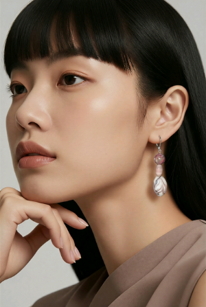 purple beaded earrings