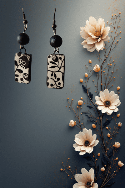 Black & White Ceramic Earrings