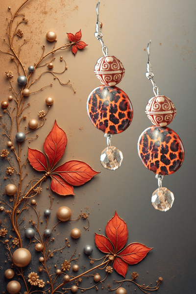 Wild Animal Look with Clay African Beads and Clear Glass Bead