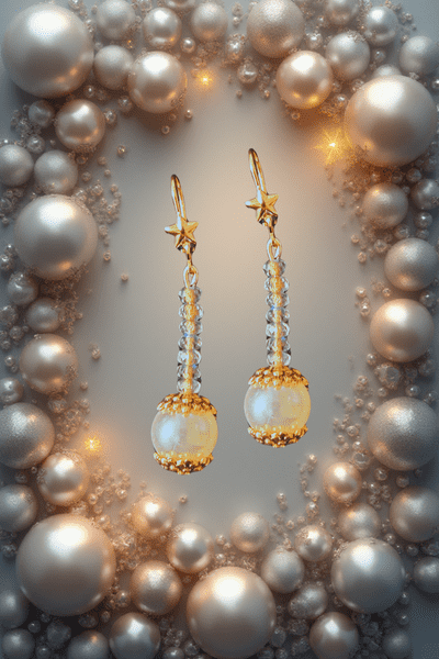 Sparkly Pearl Drop Earrings